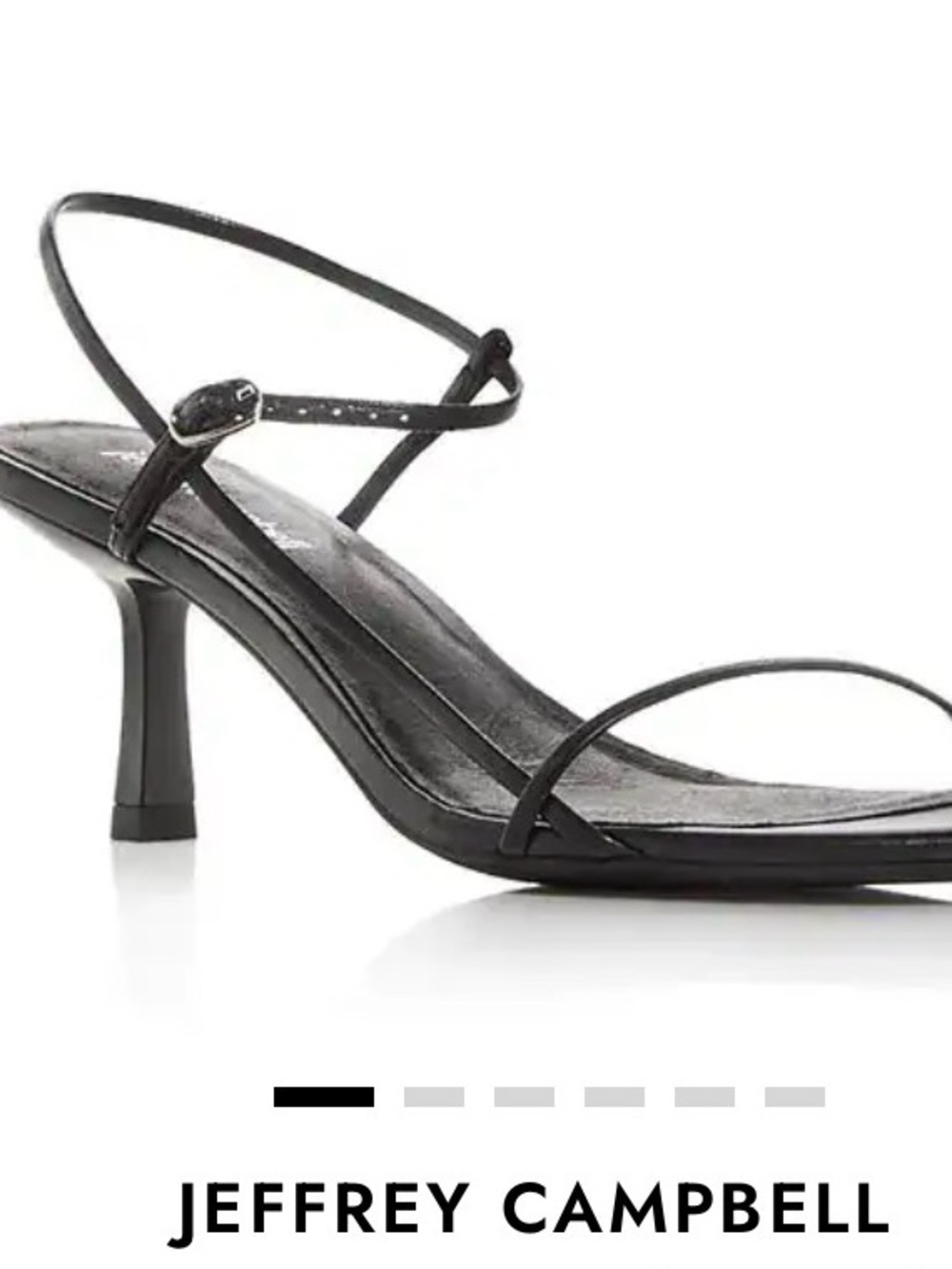 Jeffrey Campbell Black Minimal Strap Kitten Heel Sandal